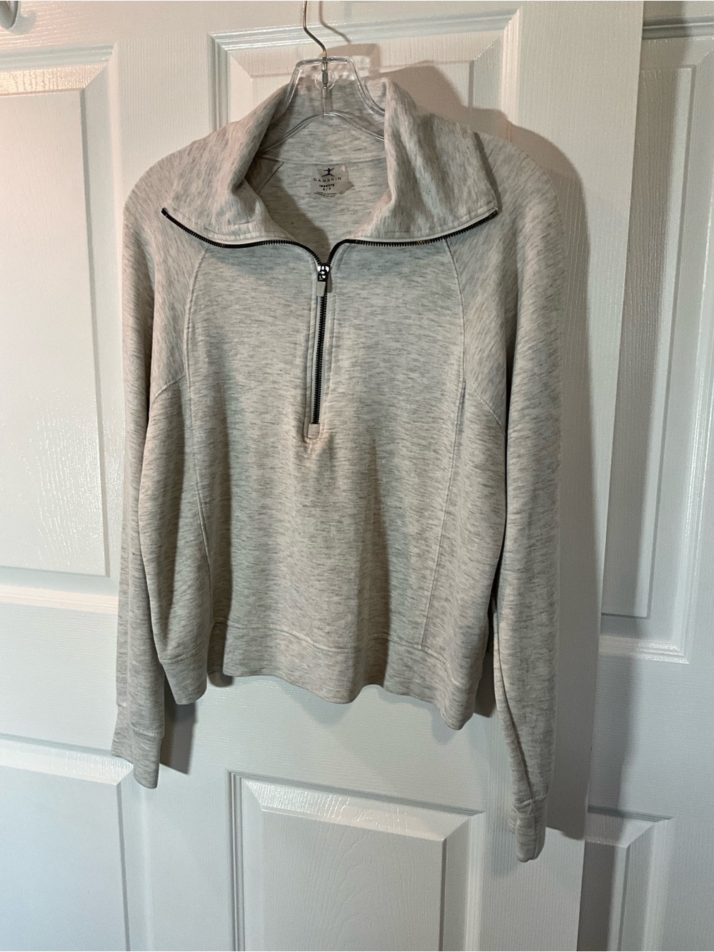 Danskin Heather Gray Half-Zip Turtleneck Pullover Size S